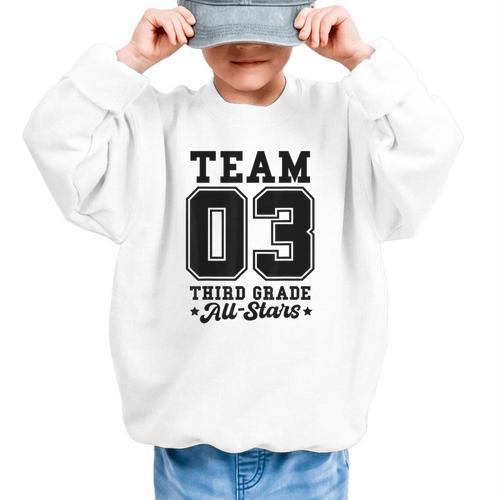 Team 3rd Grade All-Stars Back To School Sports Jersey Graphic Kid Sweatshirt - Savourry