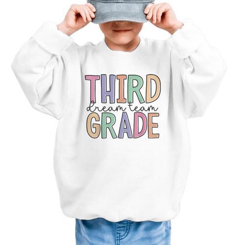 Third Grade Dream Team Back To School 3rd Grade Graphic Kid Sweatshirt - Savourry