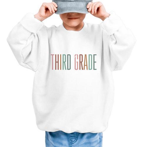 Third Grade Oh Hey Retro Back To School 3rd Grade Performance Graphic Kid Sweatshirt - Savourry