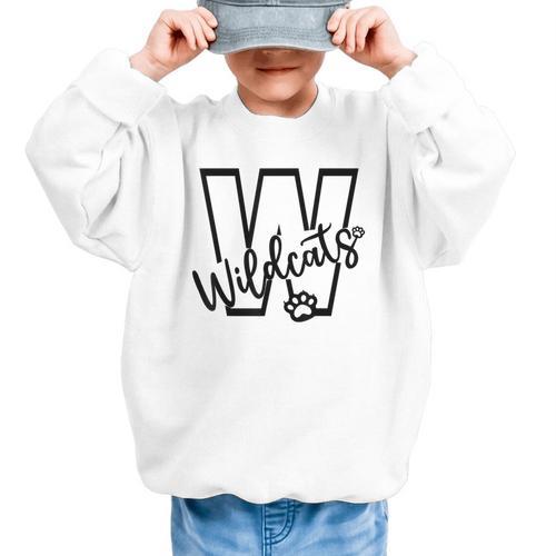 Wildcats School Sports Fan Team Spirit Mascot Back To School Graphic Kid Sweatshirt - Savourry