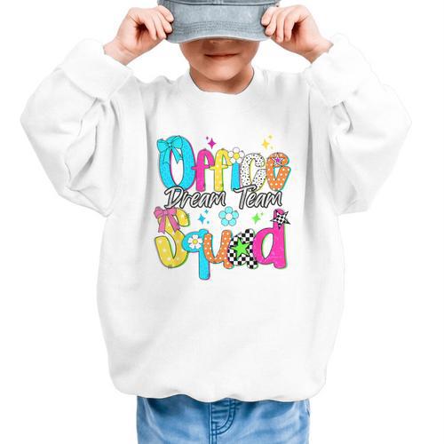 Women Office Squad Dream Team Back To School Front Office Graphic Kid Sweatshirt - Savourry