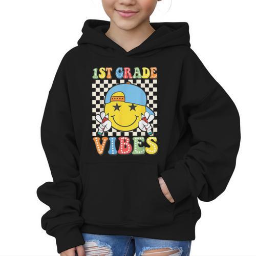 1st Grade Vibes Kids Back To School Class First Grade Boys Graphic Kid Hoodie - Savourry