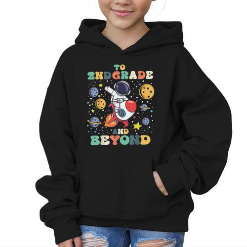 To 2nd Grade And Beyond Second Astronaut Back To School Graphic Kid Hoodie - Savourry