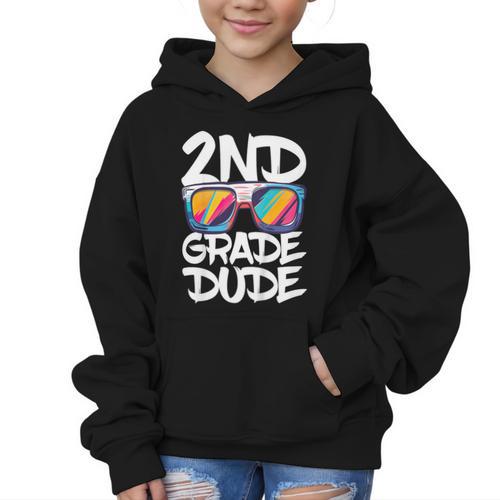 2nd Grade Dude Shirt Back To School Second Grade Boy Girl Graphic Kid Hoodie - Savourry