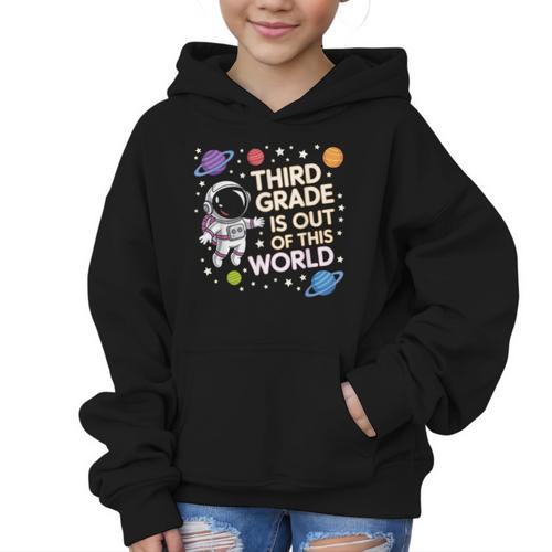 3rd Grade Is Out Of This World Space Back To School Graphic Kid Hoodie - Savourry