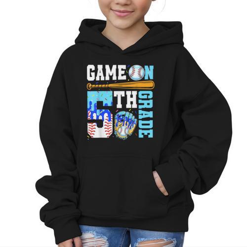 5th Grade Back To School Baseball Drip Ice Cream Game On Graphic Kid Hoodie - Savourry