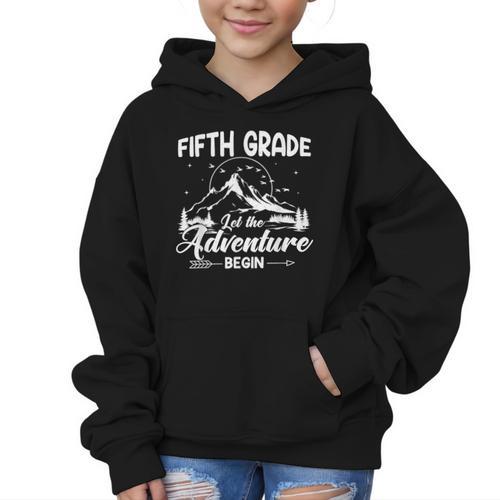 5th Grade Back To School Let The Adventure Begin Fifth Grade Graphic Kid Hoodie - Savourry