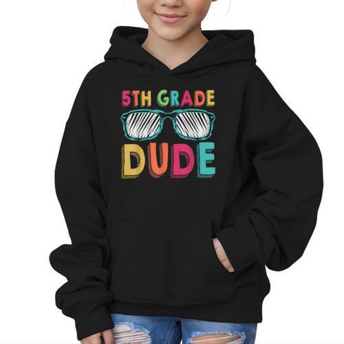 5th Grade Dude Back To School Fifth Grade Student Graphic Kid Hoodie - Savourry