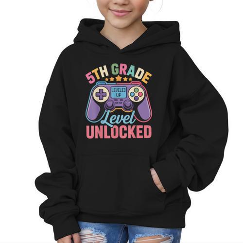 5th Grade Level Unlocked Shirt – Gamer Back To School Graphic Kid Hoodie - Savourry