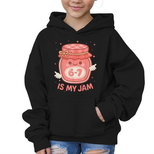 67 Is My Jam Back To School Girls Kids Cute 6 7 Meme Graphic Kid Hoodie - Savourry