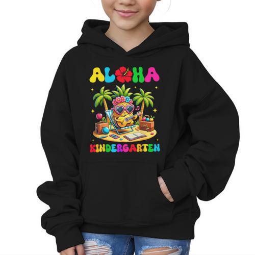 Aloha Kindergarten Pineapple Hawaii Back To School Kids Girl Graphic Kid Hoodie - Savourry
