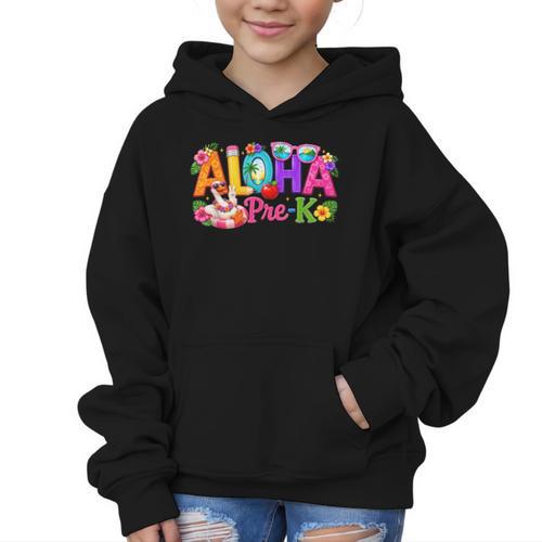 Aloha Pre-K Tropical Floral Beach Silly Goose Back To School Graphic Kid Hoodie - Savourry