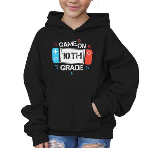 Back To School Game On 10th Grade Gamer Kids Boys Girl Graphic Kid Hoodie - Savourry