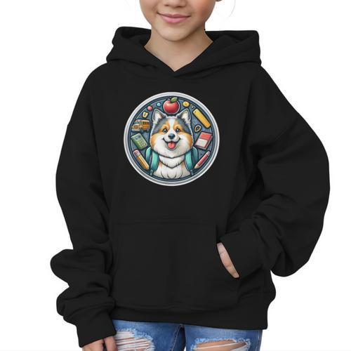 Back To School Icelandic Sheepdog Dog Boy Girls Student Kids Graphic Kid Hoodie - Savourry