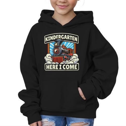 Back To School Kindergarten Here I Come Train Boys Girls Graphic Kid Hoodie - Savourry
