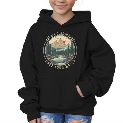 Back To School Not All Classrooms Have Four Walls Camping Graphic Kid Hoodie - Savourry