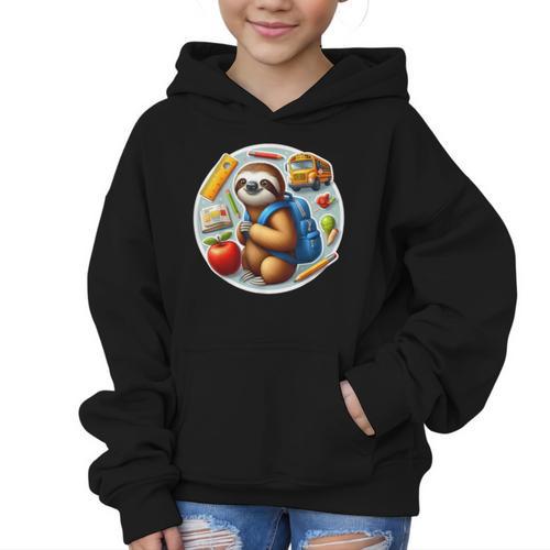 Back To School Sloth Boys Girls Student Kids Lover Child New Graphic Kid Hoodie - Savourry