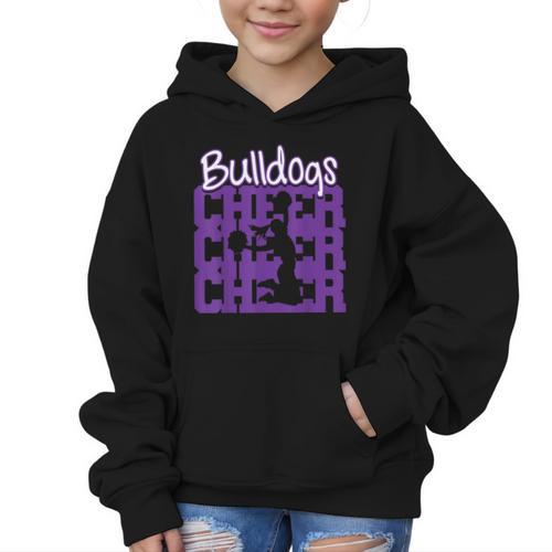 Bulldogs Cheer Back To School Cheerleading Spirit P Graphic Kid Hoodie - Savourry