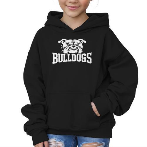 Bulldogs Mascot Back To School Team Spirit Graphic Kid Hoodie - Savourry