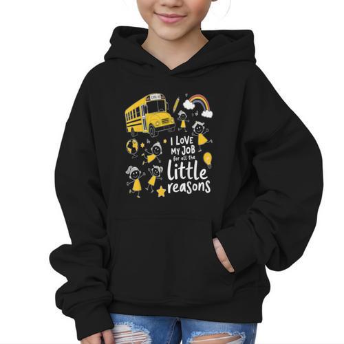 Bus Driver I Love My Job Little Reasons Back To School Graphic Kid Hoodie - Savourry