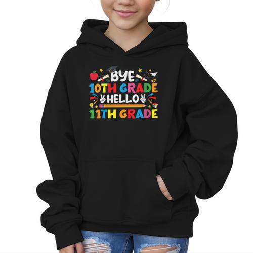 Bye 10th Grade Hello 11th Grade Back To School Kids Boys Graphic Kid Hoodie - Savourry