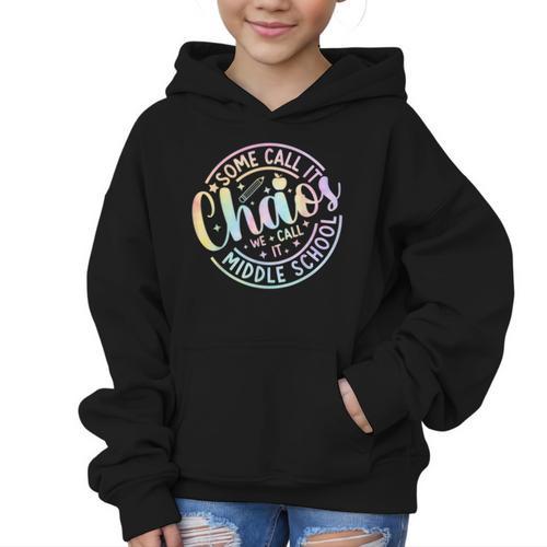 Some Call It Chaos We Call It Middle School Back To School Graphic Kid Hoodie - Savourry