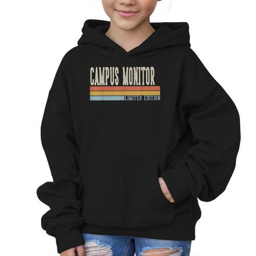 Campus Monitor Week Retro Vintage Back To School Day Graphic Kid Hoodie - Savourry