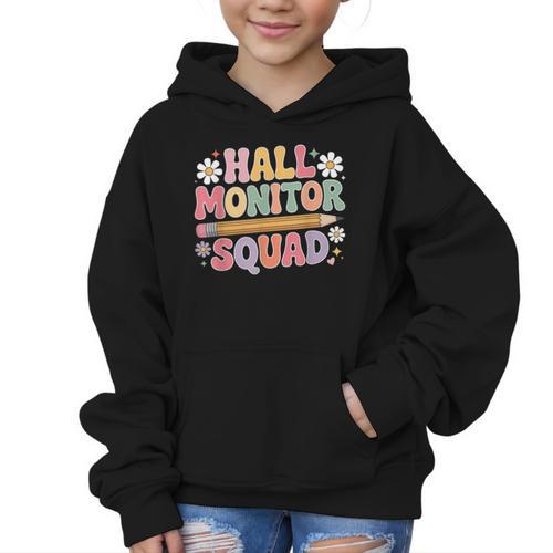 Campus School Hall Monitor Squad Patrol Back To School Graphic Kid Hoodie - Savourry