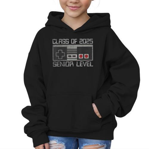 Class Of 2025 Senior Level Back To School Gamer Graduation Graphic Kid Hoodie - Savourry