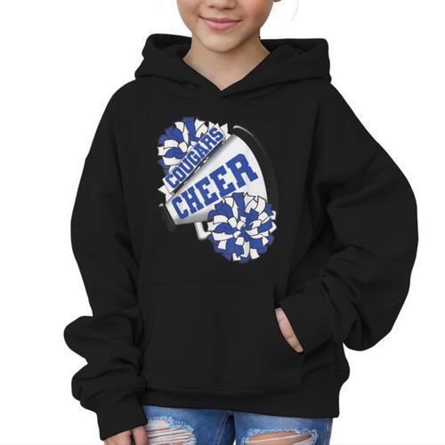 Cougars Cheer Back To School Cheerleading Spirit B Graphic Kid Hoodie - Savourry