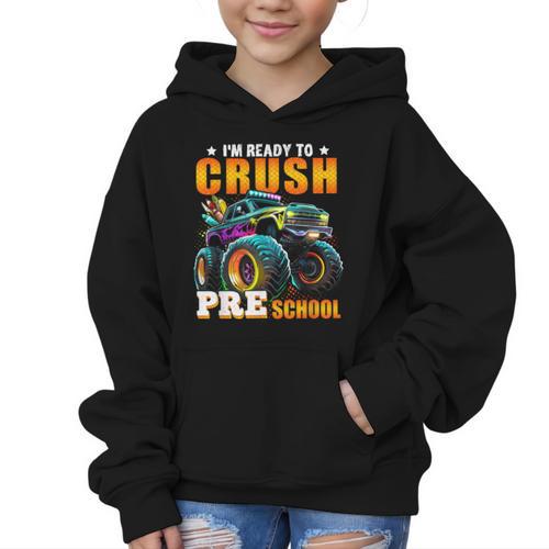 Crush Preschool Monster Truck Back To School Kids Boys Graphic Kid Hoodie - Savourry