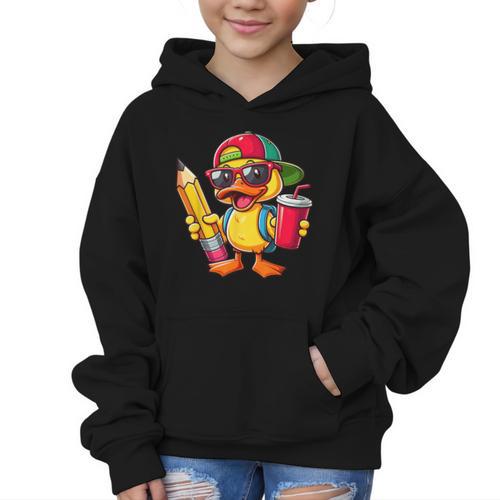 Cute Duck Lover Pencil Back To School Kids Boys Girls Graphic Kid Hoodie - Savourry