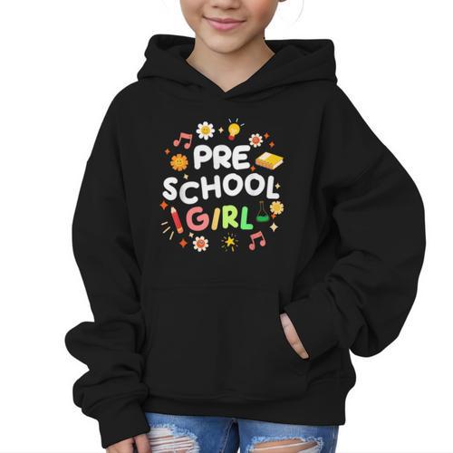 Cute Preschool Girl First Day Of School Back To School Graphic Kid Hoodie - Savourry