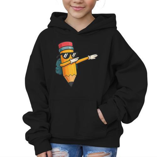Dabbing Pencil Dancing Back To School First Day Student Boys Graphic Kid Hoodie - Savourry