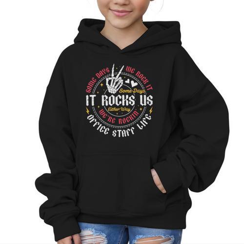 Some Days We Rock It Office Staff Life Back To School Graphic Kid Hoodie - Savourry