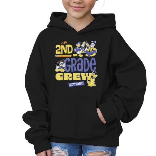 Disney My 2nd Grade Crew Stay Cool Back To School Friends Graphic Kid Hoodie - Savourry