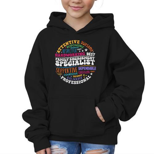 Family Engagement Specialist Appreciation Back To School Graphic Kid Hoodie - Savourry