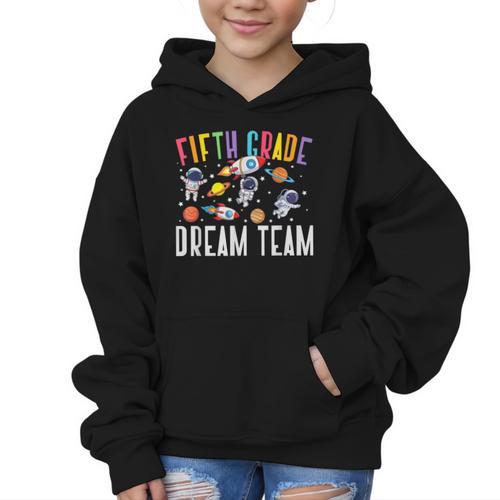 Fifth Grade Dream Team Astronaut 5th Grade Back To School Graphic Kid Hoodie - Savourry