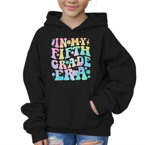 In My Fifth Grade Era Girl Tie Dye 5th Grade Back To School Graphic Kid Hoodie - Savourry