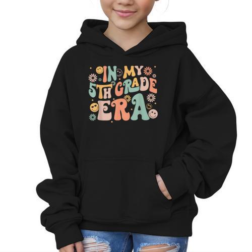 In My Fifth Grade Era Retro 5th Grade Back To School Graphic Kid Hoodie - Savourry
