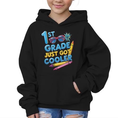 First Day Of First Grade Shirt Boys Girls Back To School Graphic Kid Hoodie - Savourry