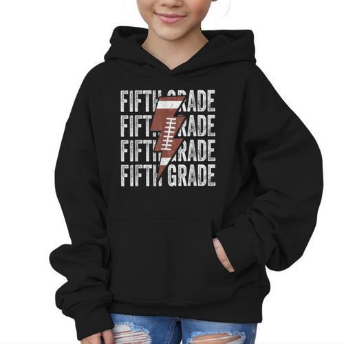 Football Fifth Grade First Day Of 5th Grade Back To School Graphic Kid Hoodie - Savourry