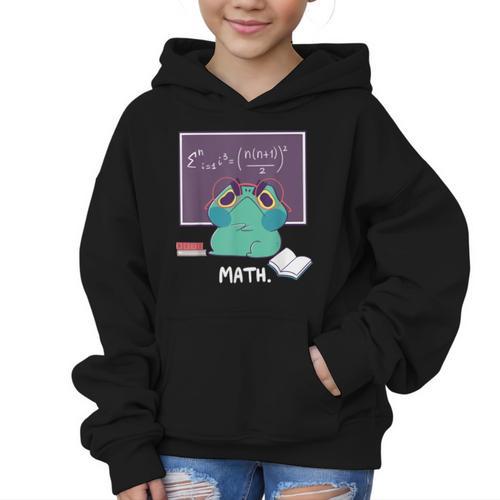 Frog Hates Math Kawaii Science Back To School Kids Graphic Kid Hoodie - Savourry