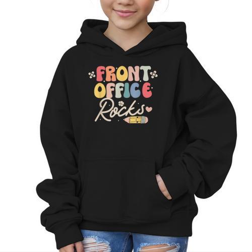 Front Office Rocks Back To School Secretary Admin Staff Tee Graphic Kid Hoodie - Savourry