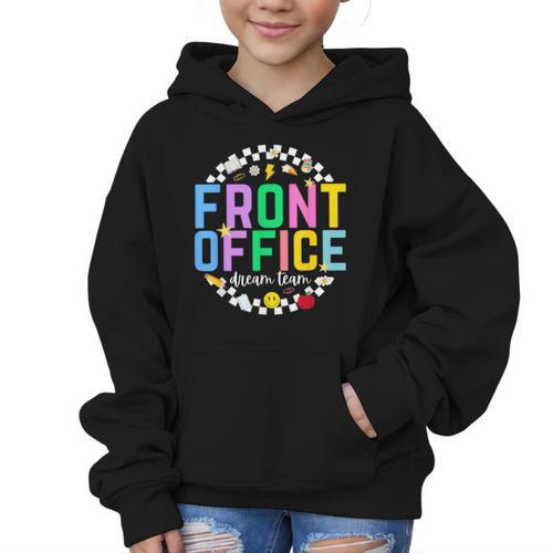 Front Office Squad Back To School Happy First Day Of School Graphic Kid Hoodie - Savourry