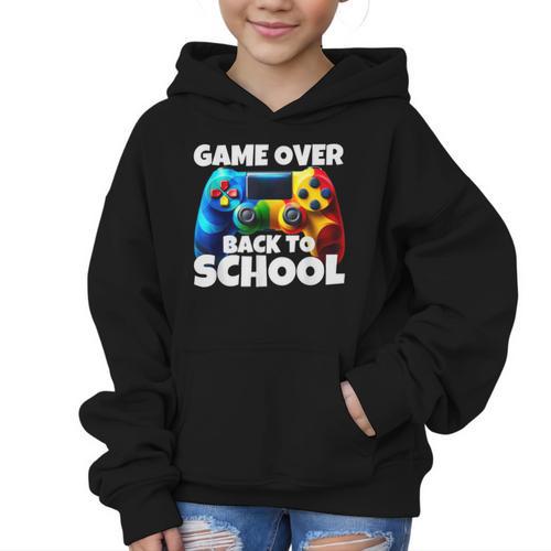 Game Over Back To School Gaming Controller Kids Gamer Graphic Kid Hoodie - Savourry