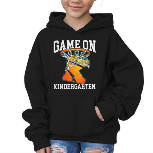 Game On Kindergarten Basketball Back To School Student Boys Graphic Kid Hoodie - Savourry