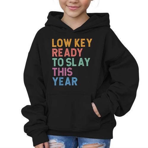 Gen Z Alpha Back To School Low Key Ready To Slay This Year Graphic Kid Hoodie - Savourry