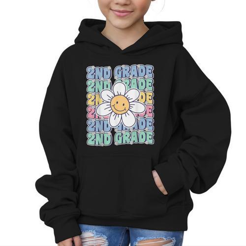 Groovy 2nd Grade Back To School First Day Of Second Grade Graphic Kid Hoodie - Savourry