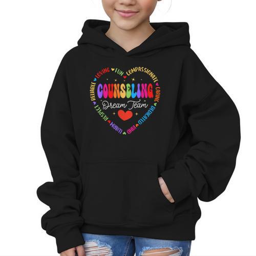 Groovy Counseling Dream Team Appreciation Back To School Graphic Kid Hoodie - Savourry